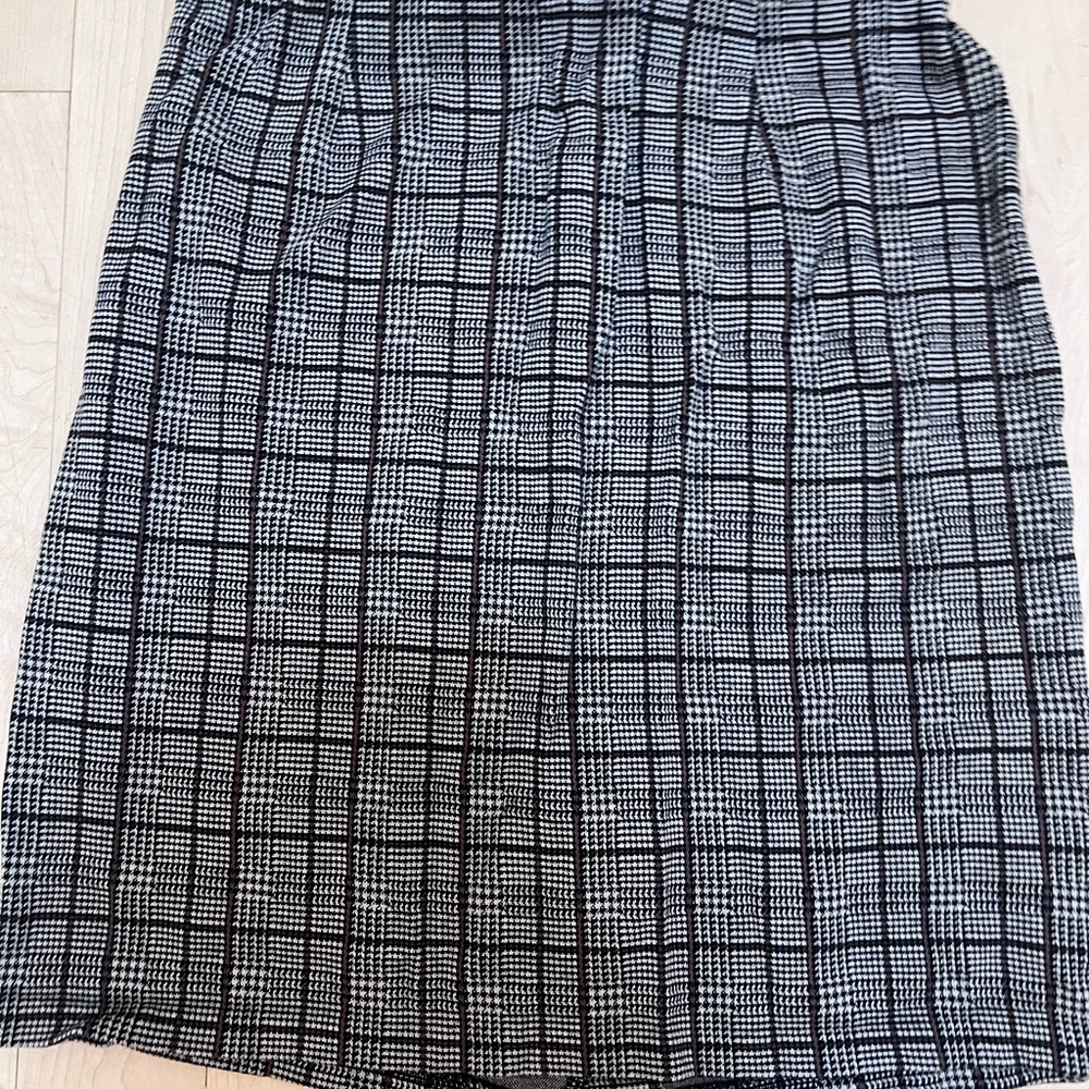 Black Brown and White Nordstrom Rack Plaid Pencil Skirt